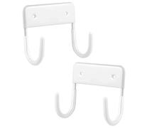 VALICLUD 2pcs Stainless Steel Ironing Board Rack Holder with Sturdy Hooks for Hanging Irons, Easy to Take and Stow Away, Suitable for Home Laundry and Bathroom Storage