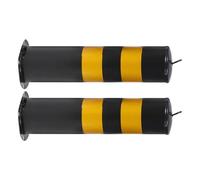 VALICLUD 2pcs Stainless Steel Parking Barrier Bollards for Vehicles, Sturdy Driveway Security Posts with Increased Visibility, for Residential Areas and Parking Spaces, Yellow Safety