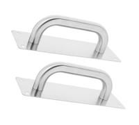 VALICLUD 2pcs Stainless Steel Push Pull Door Handles Square Plate Barn Door Pull for Residential Commercial Office Use Easy Operation Replacement Part
