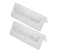 VALICLUD 2pcs Stainless Steel Reserved Table Sign Double-sided Desk Tent Display for Restaurants Weddings Events Compact Tabletop Reservation Holder