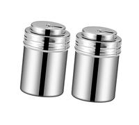 VALICLUD 2Pcs Stainless Steel Spice Jars with Rotating Lids for Household Seasoning Kitchen Salt and Pepper Shakers Compact and Containers for Home and Restaurant Use