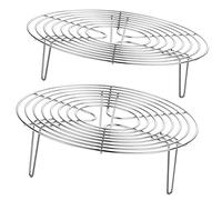 VALICLUD 2Pcs Stainless Steel Steaming Rack Heat Resistant Cooking Steam Rack for Kitchen Utensils for Steamed Fish Veggies Eggs and More