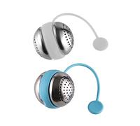 VALICLUD 2pcs Stainless Steel Tea Infuser Ball with Silicone Handle Fine Mesh Round Tea Leaf Filter