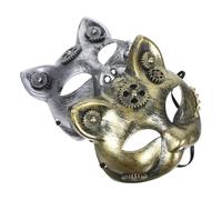 VALICLUD 2pcs Steampunk Masquerade Masks Comfort Half Face Punk Style Cat Design for Halloween Cosplay Party Mardi Gras Ball Theatrical Performance