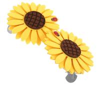 VALICLUD 2pcs Sunflower Clip Type Curtain Buckle Tiebacks, Yellow Floral Curtain Fixing Strap Accessories for Home Window Treatment, Decorative Drapery Holdbacks for Living Room