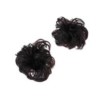 VALICLUD 2Pcs Synthetic Hair Bun Ring Tool for Women Brownish Black Hair Chignon Wig Accessory for Messy Buns Durable Decoration for Easy Volume and Fullness