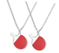 VALICLUD 2pcs Table Tennis Racket Necklace Pendant Sports Necklace Chain for Men Unique for Table Tennis Lovers