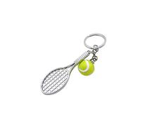 VALICLUD 2pcs Tennis and Racket Keychain Green Keyring Purse Bag Pendant for Backpack Decoration Creative Gift
