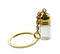 VALICLUD 2pcs Tiny Glass Bottles Keychain Perfume Keychain With Glass Vial Pendant Small Jars Key Ring Wish Bottle Keyring Bag Hanging Ornament Tiny Perfume Wishing Key