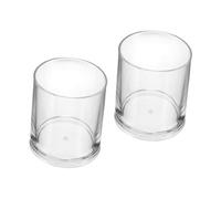 VALICLUD 2pcs Transparent Round Acrylic Drinking Glasses Unbreakable Whiskey Tumblers Stackable Reusable Dessert Cups Dishwasher Safe for Home Outdoor Use