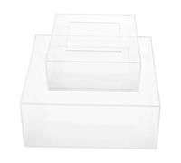 VALICLUD 2pcs Transparent Square Acrylic Cake Stand Dessert Display Rack for Party with Stackable Design and Freshness Preservation Minimalist Food Showcase Holder