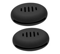 VALICLUD 2Pcs Travel Makeup Sponge Holder Silicone Makeup Organizer with Stripe Vents Shatterproof Design for All Sponges for Travel and Everyday Use Black