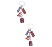 VALICLUD 2pcs UK Flag Metal Keychain Souvenir British Union Jack Keyring for Car and Bag Charms Travel for Fans of England and London