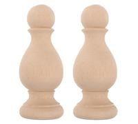 VALICLUD 2pcs Unfinished Wood Finials, Classic Roman Column Style Decorative Wooden Post Caps for Gazebo and Commercial Street Entrances, Precision-Carved Surface Details for Garden