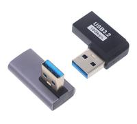 VALICLUD 2pcs USB 3.0 Male to Female Adapter 90 Degree Angled USB Connector with Upward Bending Design and High Hardness Abs Material for Laptop Connection 10gbps Data Transfer