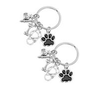 VALICLUD 2pcs Veterinarian Keychain Dog Doctor Keepsake Paw Pattern Design for Veterinarians and Dog Enthusiasts