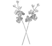 VALICLUD 2pcs Vintage Butterfly Orchid Hair Sticks with Brushed Texture Lightweight Chinese Style Hairpins for Women Hanfu Wedding Daily Styling