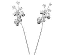 VALICLUD 2pcs Vintage Chinese Butterfly Orchid Hair Sticks Lightweight Hair Styling Pins for Women