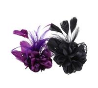 VALICLUD 2pcs Vintage Fascinator Hair Clip Elegant Simulation Flower Brooch Pin for Women Versatile Headwear for Cocktail and Tea Parties Handmade Craftsmanship Noble