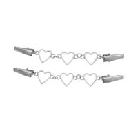 VALICLUD 2pcs Vintage Heart Chain Collar Clips Zinc Alloy Shawl Brooches for Women Retro Elegant Cloak and Sweater Pin Holders Durable Classic Shirt Waist Accessories