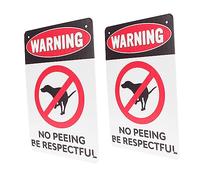 VALICLUD 2Pcs Vintage Iron Garden Warning Sign No Peeing Caution Sign for Outdoor Decor Wrought Iron Hanging Art Message for Lawn Protection