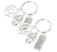 VALICLUD 2pcs Vintage Keyboard Shaped Key Chain Pendant Unique Decorative Keyring for Computer Engineers and Graduates Lightweight and Chic Keychain Ornament for Keys and Bags