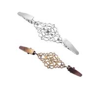 VALICLUD 2Pcs Vintage Shawl Clips Retro Sweater Cardigan Collar Clips Brooch Pins for Women Silver Antique Bronze Clothing for Dresses and Scarves Tightening