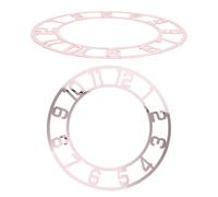 VALICLUD 2pcs Wall Clock Dial Home Decor Mirror Arabic Numerals Clock Face DIY Rose Gold