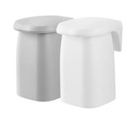 VALICLUD 2Pcs Wall Mount Toothbrush Cups with Strong Magnetic Hold Large Capacity Mouth Washing Mugs in Macaron White and Gray Multi-Purpose Brushing Cups for Bathroom Organization