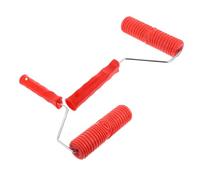 VALICLUD 2pcs Wall Texture Roller with Ergonomic Handle Silicone Diatom Mud Embossing Tool Straight Grain Pattern Paint Roller for DIY and Professional Home Decoration