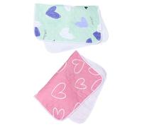 VALICLUD 2pcs Waterproof Reusable Small Animal Cage Liners 70x90cm Washable Guinea Pig Bedding Mats Blue and Pink Heart for Hamster Rabbit Chinchilla