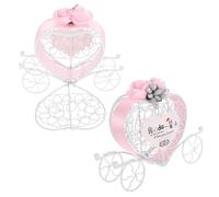 VALICLUD 2pcs Wedding Candy Box Heart Carriage Tinplate Candy Storage Case Hollow Design for Wedding Shower
