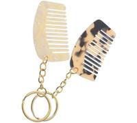 VALICLUD 2pcs Wide Tooth Comb Keyring Set Compact Acetate Board Detangling Combs for Travel and Everyday Hair Taming Random Color