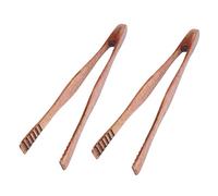 VALICLUD 2pcs Wooden Kitchen Food Tongs Scald Heat Resistant Serving Clips for Bread Pastry BBQ Grips for Home Party Breakfast and Restaurant Use