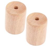 VALICLUD 2pcs Wooden Lamp Holder Base E27 Hollow Lamp Rod Night Light Stand Replacement for Small Night Lights with Fine Craftsmanship Khaki Colour