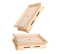 VALICLUD 2pcs Wooden Sushi Board Japanese Sashimi Platter Dry Ice Serving Tray Lightweight Rectangular Sushi Boat Plate for Home Restaurant Appetizer Dessert Display