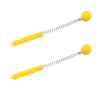 VALICLUD 2pcs Yellow Spring Massage Stick Handheld Back Massager Roller, Deep Tissue Full Body Massage Hammer for Muscle Relief and Meridian Tapping Therapy