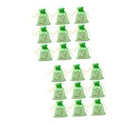 VALICLUD 2sets 100pcs Green Drawstring Present Bags with Stamping Star Moon Print Multi Purpose Storage Pouches for Jewelry Candy Party Favors Shop Use Durable Net Yarn Material 100pcs*2