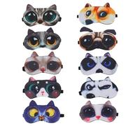 VALICLUD 2sets 10pcs Cute Animal Eye Masks Breathable Sleep Masks for Travel Comfortable Eye Shades for Relaxation for Sharing with Friends and Family 10pcs*2