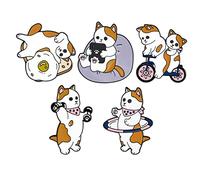 VALICLUD 2sets Cartoon Kitten Brooch Set Durable Alloy Decorative Pins for Clothing Bags Hats Cute Fashion Accessories for DIY Crafts Outfit Enhancement 5pcs*2