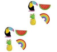 VALICLUD 2sets Creative Rainbow Pineapple Toucan Brooch Cartoon Breastpins for Women Accessories Cute Badge Decor for Clothing Bags Hats More 4pcs*2