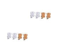 VALICLUD 2sets Cute Cartoon Tiger Brooches Decorative Clothes Pins for Sweaters Accessories Stylish Enamel Badge for Parties Daily Wear 4pcs*2