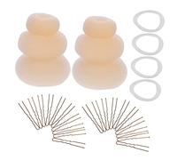 VALICLUD 2Sets Hair Bun Maker Kits with Elastic Hair Ties and U Shaped Hairpins for Quick and Stylish Hair Updos Easy to Use Hair Styling Tools