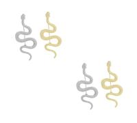 VALICLUD 2sets Snake Brooch Vintage Couple Breast Pins Fashionable Lapel Accessories for Scarf Sweater Backpack Elegant Design for Friendship and Personal Style 2pcs*2