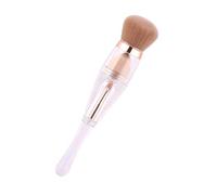 VALICLUD 3-in-1 Makeup Brush Portable Cosmetic Tool for Foundation Blush and Eyeshadow Round Head Powder Brush Sleek White Design