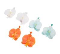 VALICLUD 3 Pairs Lightweight Butterfly Orchid Earrings Floral Dangle Jewelry for Women Summer Beach Holiday Hawaiian Party Accessories Green Orange White