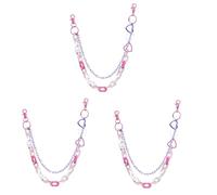 VALICLUD 3 pcs Colorful Acrylic Dancing Waist Chain Stylish Belt Chain for Women Durable Party and Stage Performance Accessory for Jeans Dresses Pants Casual and Dance Events