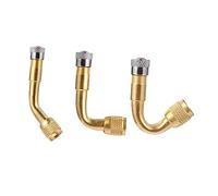 VALICLUD 3 Pcs Copper Valve Stem Extension with Angled Tyre Adaptors for Car Bike Motorcycle Wear Resistant Extensions with Seals for Airtight Inflation