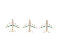 VALICLUD 3 pcs Creative Airplane Shaped Alloy Brooch for Women Cute Cartoon Breastpin Accessory present for Ladies