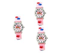 VALICLUD 3 Pcs Girls Kids Dalmatians Dog Pattern Cartoon Watch Waterproof Quartz Movement